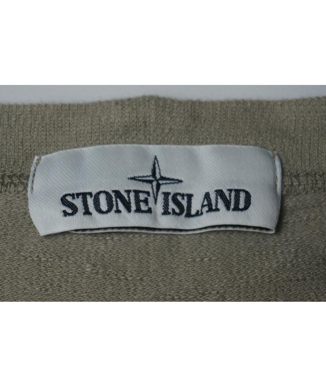 STONE ISLAND Бежевая хлопковая футболка, фото 5