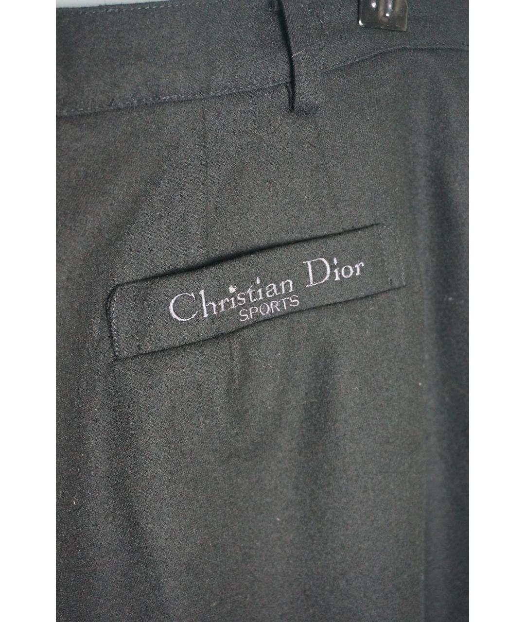 CHRISTIAN DIOR Черные хлопковые классические брюки, фото 6