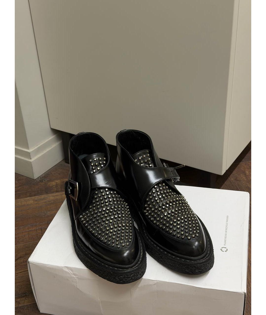 SAINT LAURENT Черные кожаные ботинки, фото 2