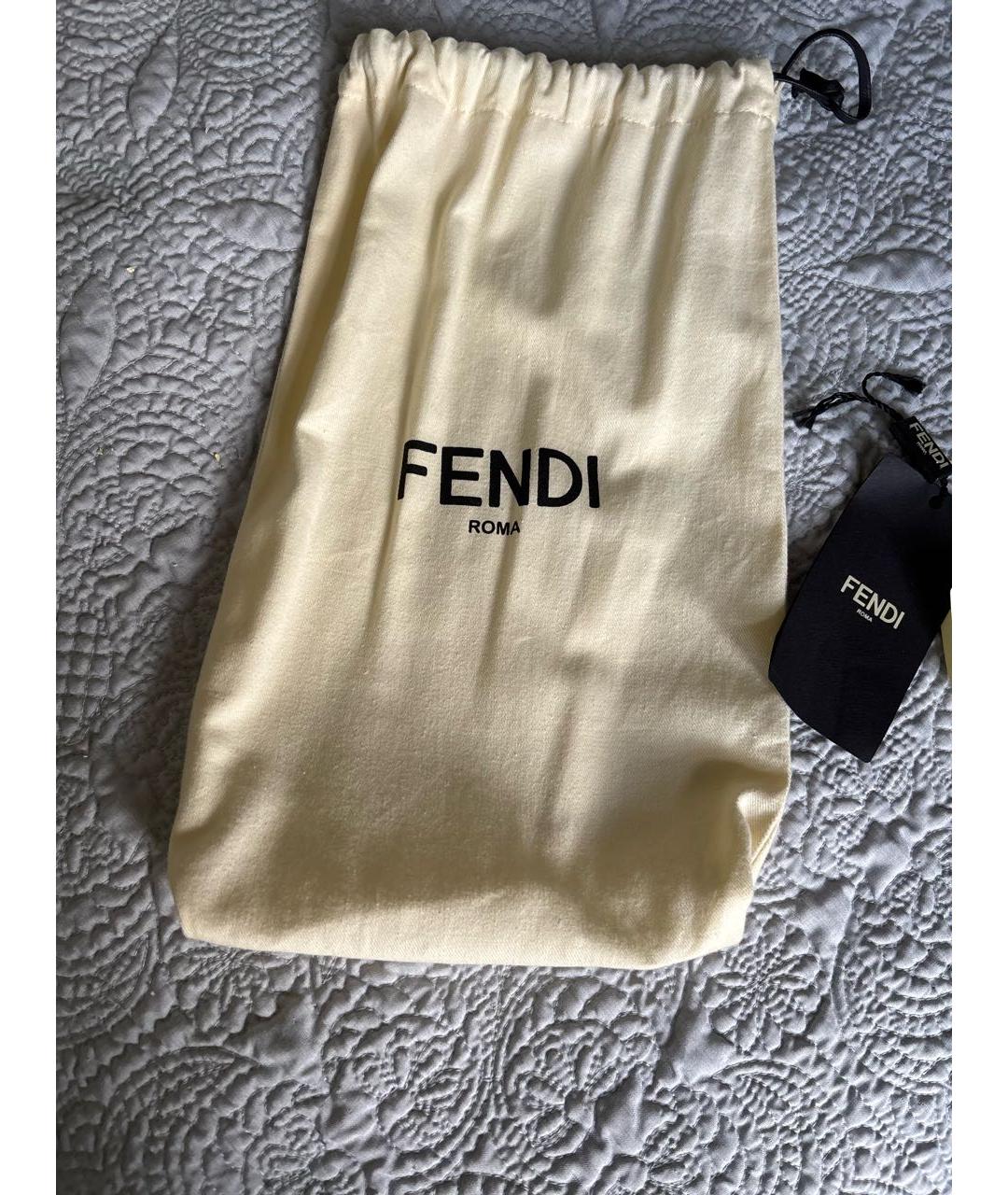 FENDI Черный кожаный ремень, фото 5