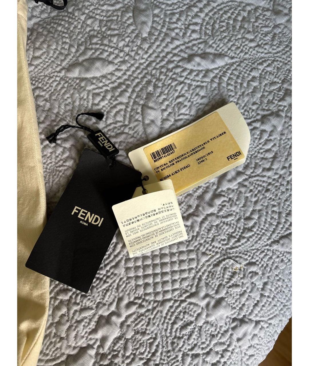FENDI Черный кожаный ремень, фото 4