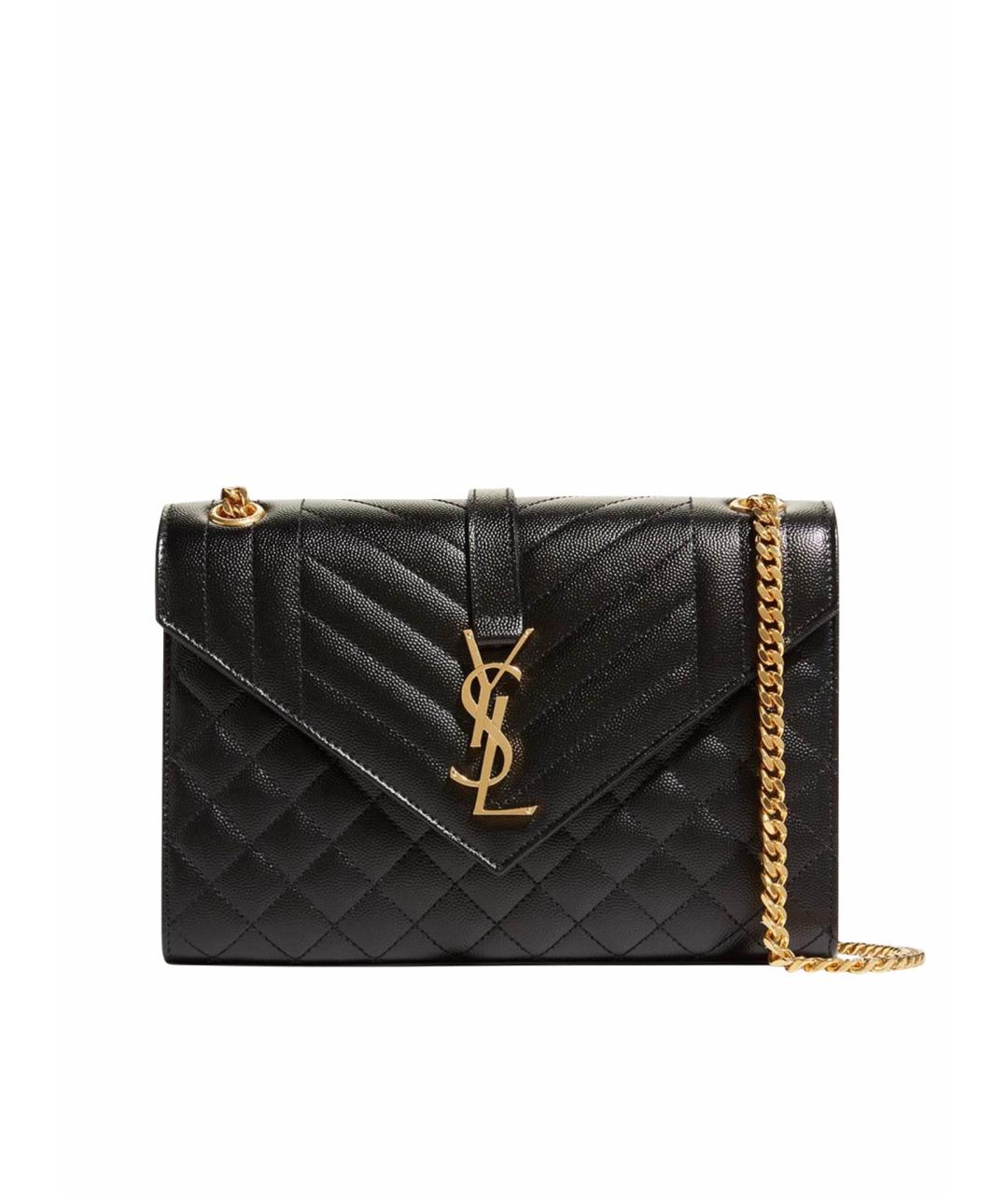 SAINT LAURENT Черная кожаная сумка через плечо, фото 1