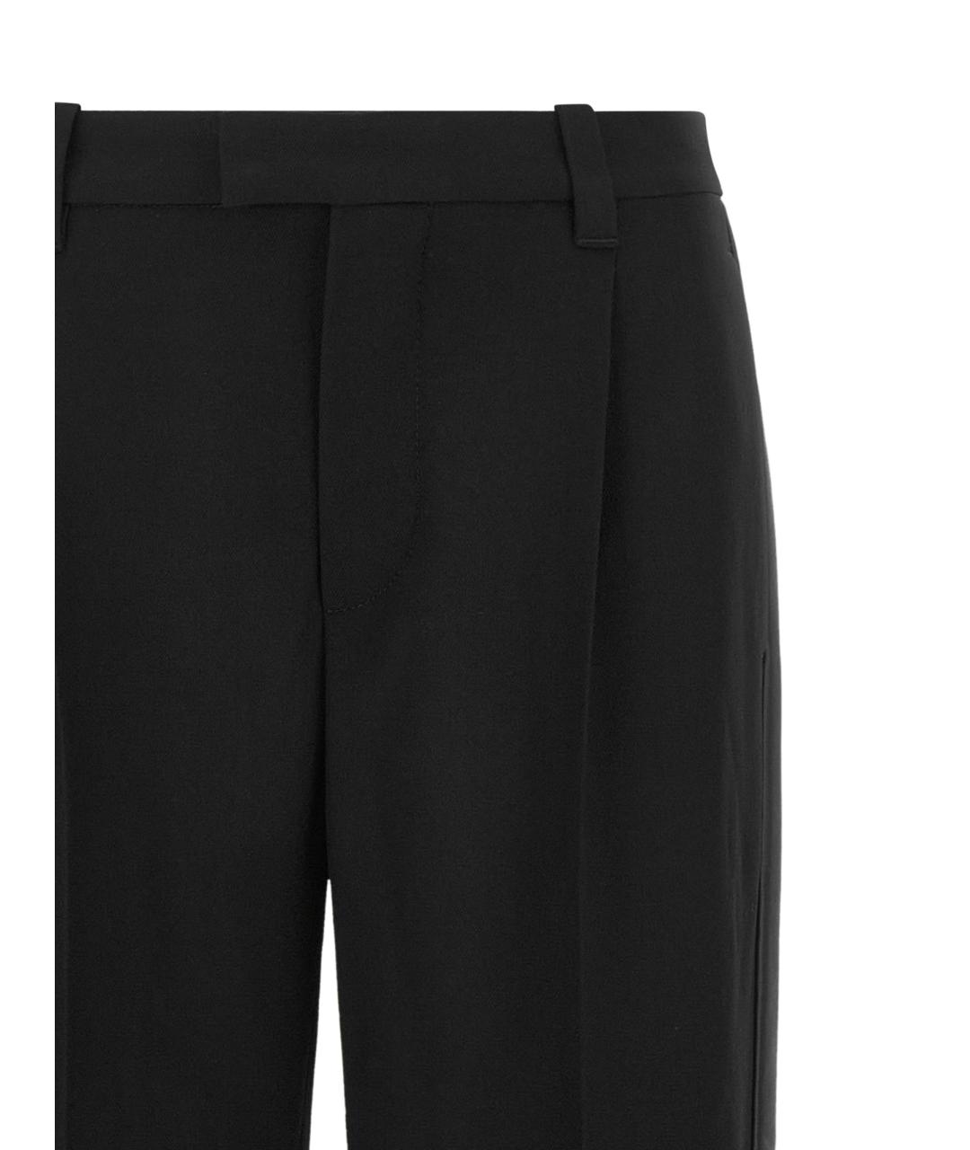 BRUNELLO CUCINELLI Черные шерстяные прямые брюки, фото 3