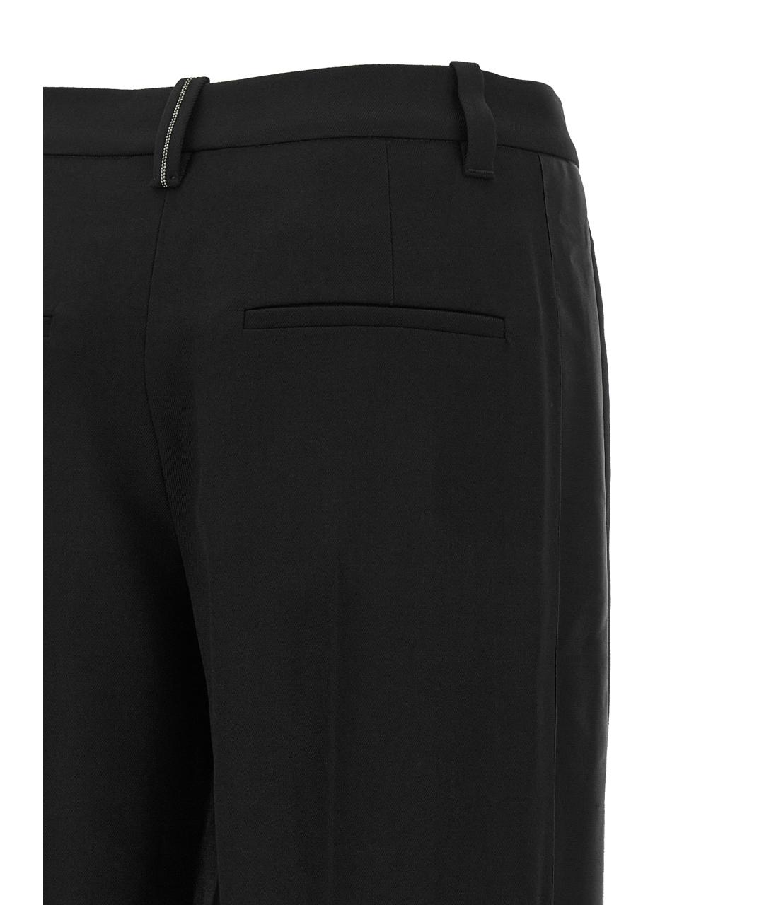 BRUNELLO CUCINELLI Черные шерстяные прямые брюки, фото 4