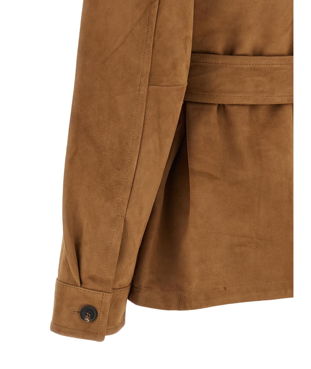 MAX MARA STUDIO Коричневая замшевая куртка, фото 4