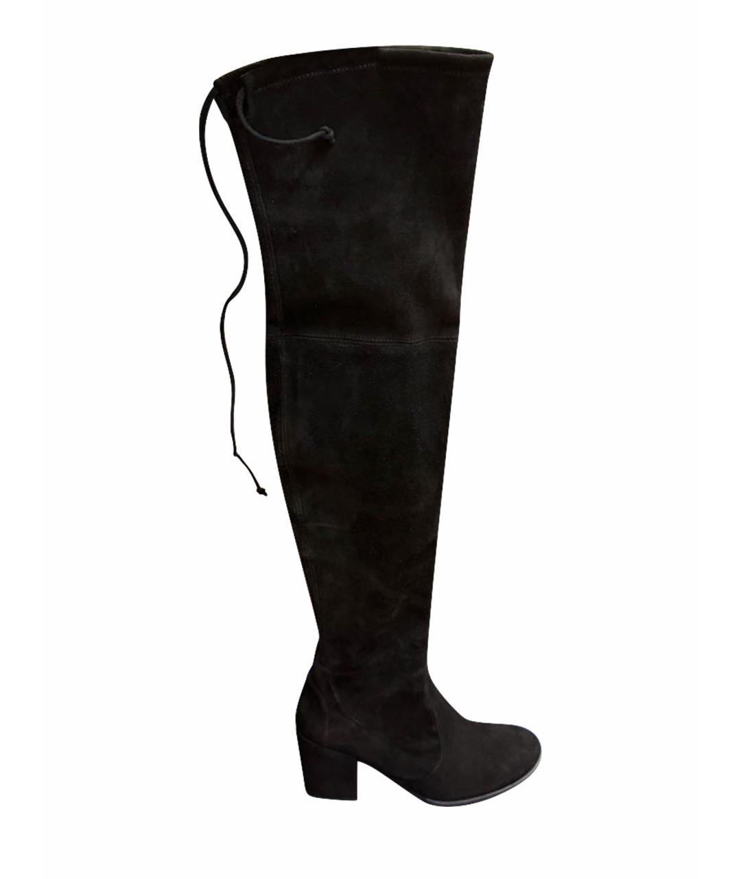 STUART WEITZMAN Черные замшевые ботфорты, фото 1