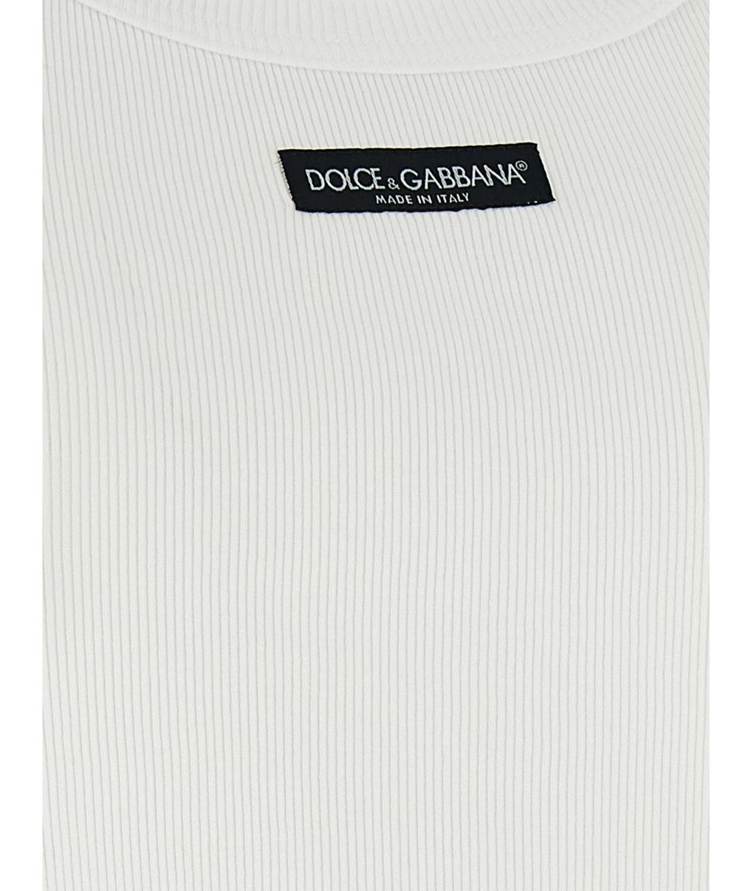 DOLCE&GABBANA Белая хлопковая майка, фото 4