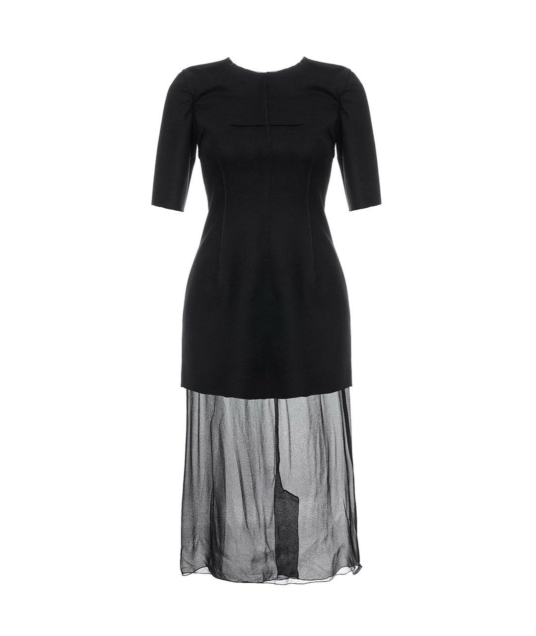 DOLCE&GABBANA Черное шерстяное повседневное платье, фото 1