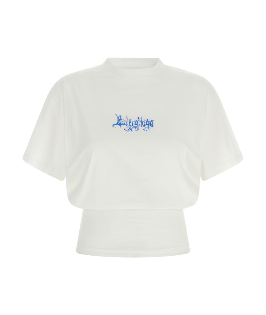 BALENCIAGA Белая хлопковая футболка, фото 1