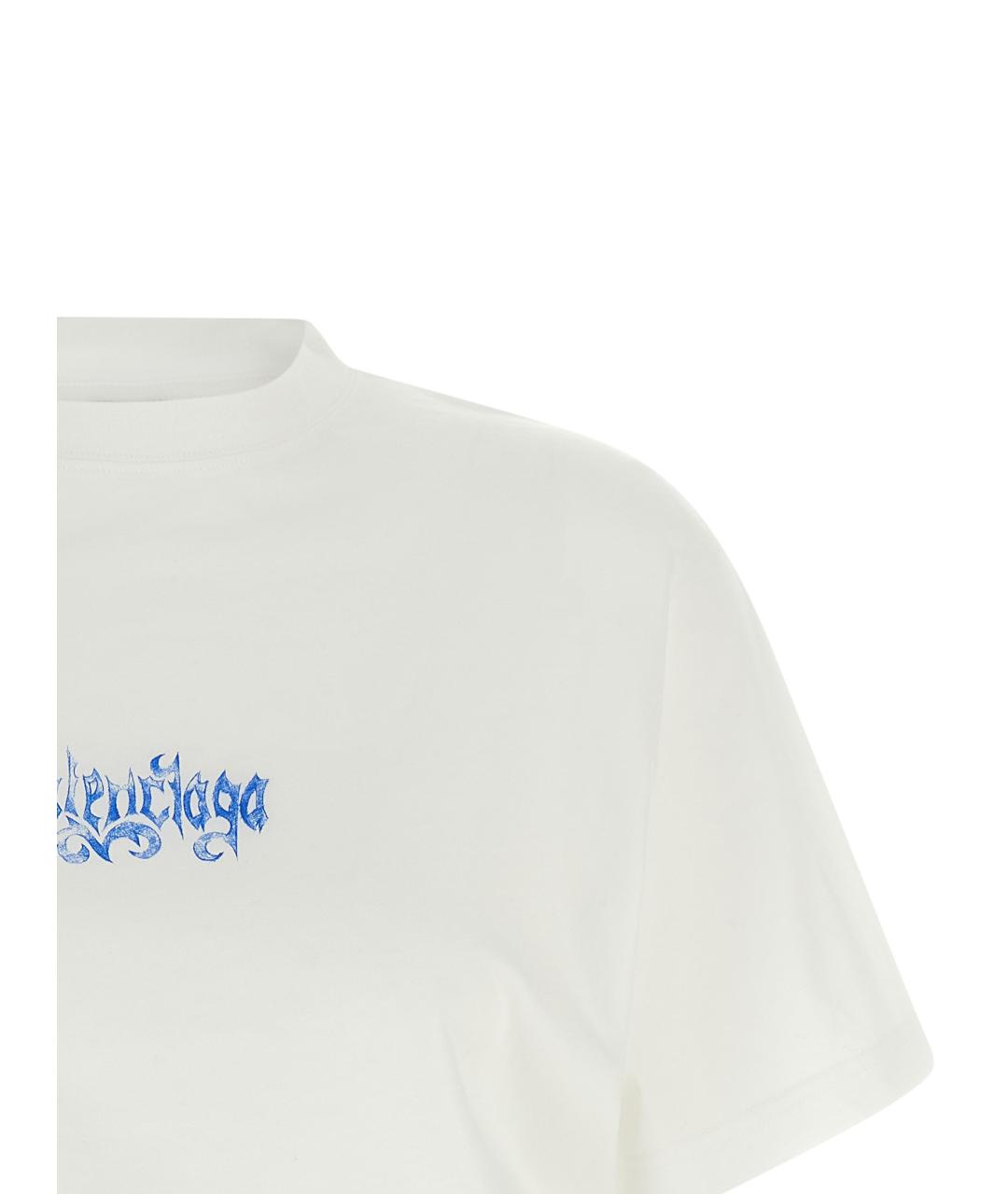 BALENCIAGA Белая хлопковая футболка, фото 3