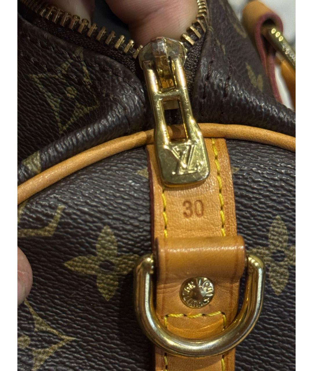 LOUIS VUITTON Коричневая сумка с короткими ручками из канвы, фото 4