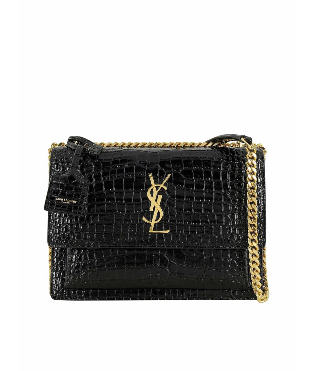 SAINT LAURENT Черная кожаная сумка через плечо, фото 1