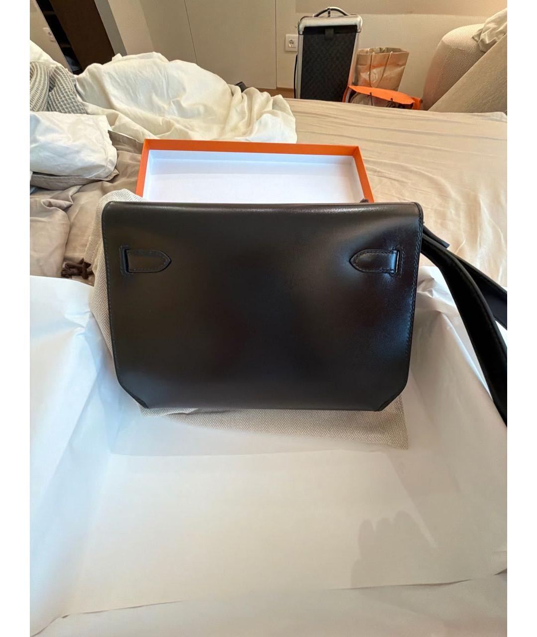 HERMES Черная кожаная поясная сумка, фото 2