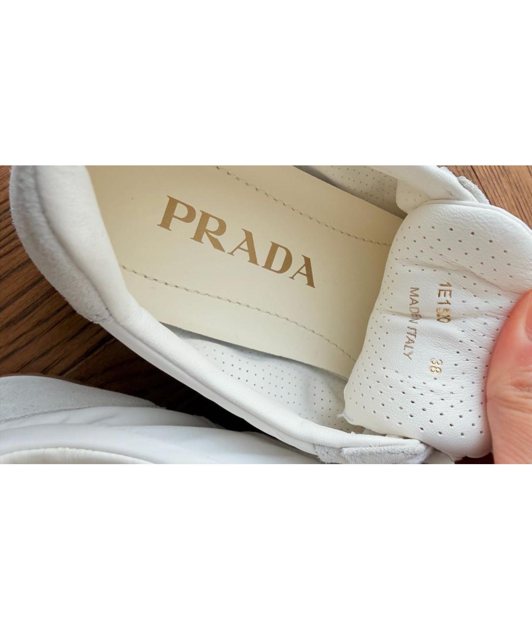 PRADA Серые замшевые кеды, фото 4