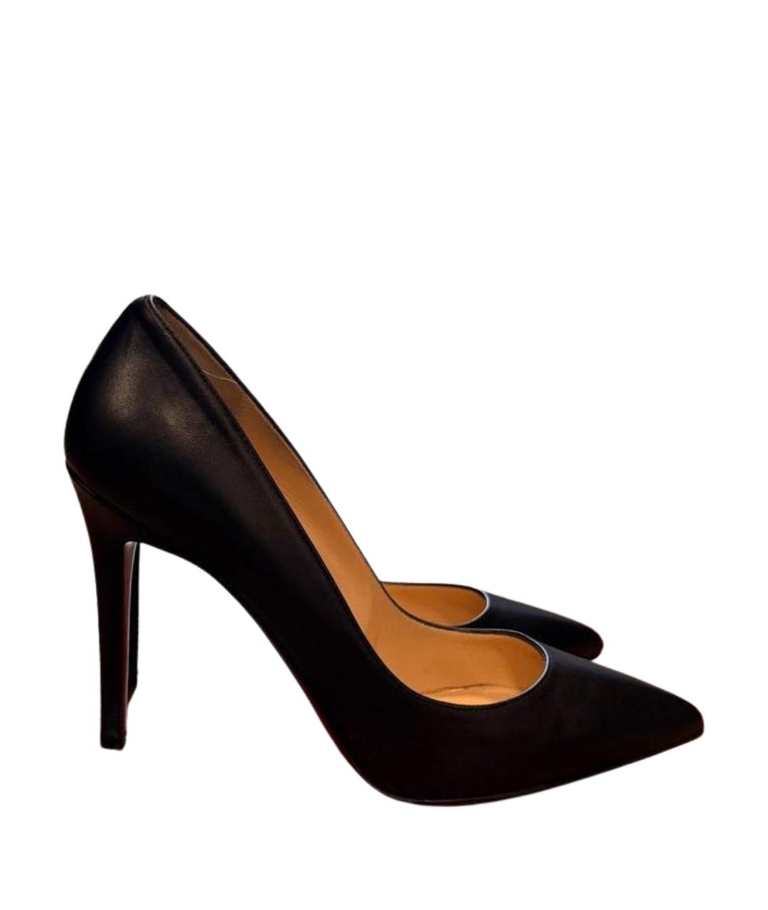 CHRISTIAN LOUBOUTIN Черные кожаные туфли, фото 1
