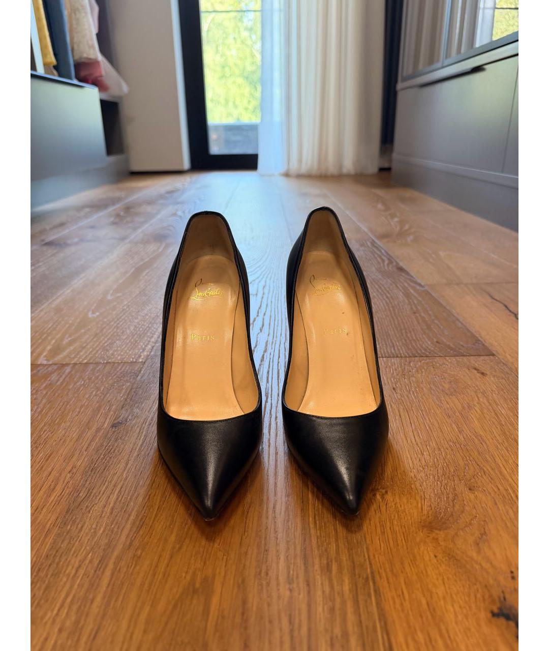 CHRISTIAN LOUBOUTIN Черные кожаные туфли, фото 2
