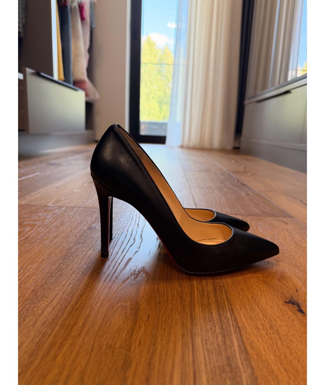 CHRISTIAN LOUBOUTIN Черные кожаные туфли, фото 5