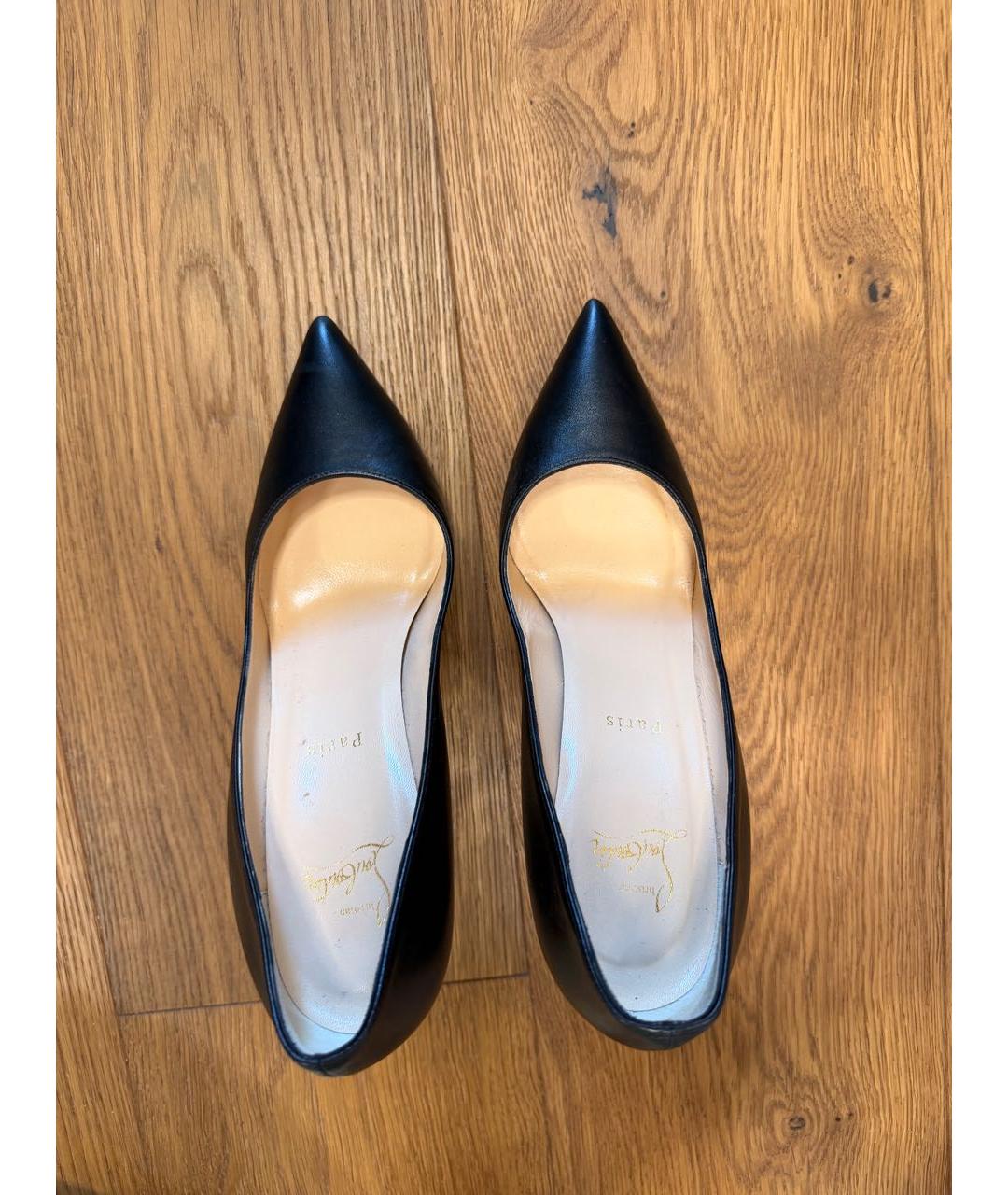 CHRISTIAN LOUBOUTIN Черные кожаные туфли, фото 3