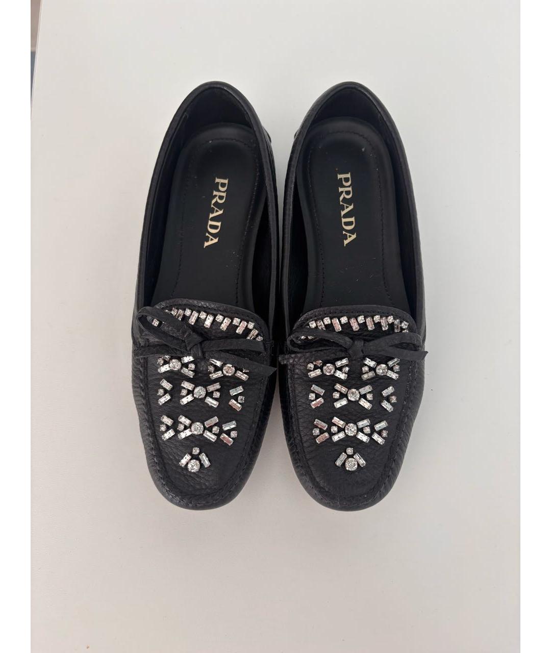 PRADA Черные кожаные мокасины, фото 3