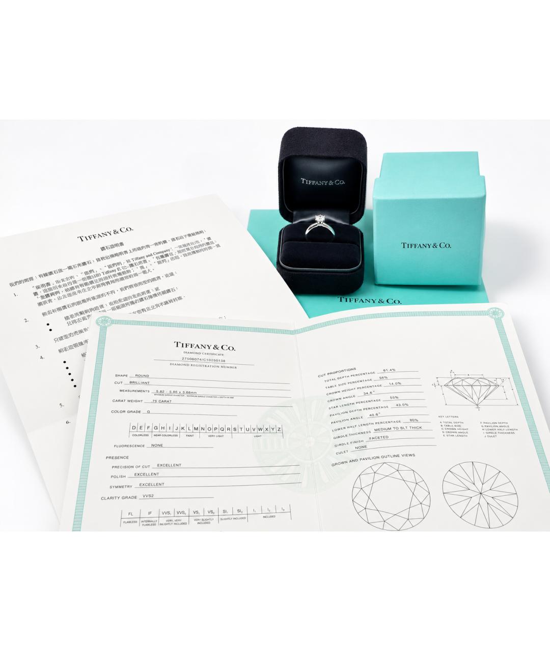 TIFFANY&CO Серебряное платиновое кольцо, фото 8