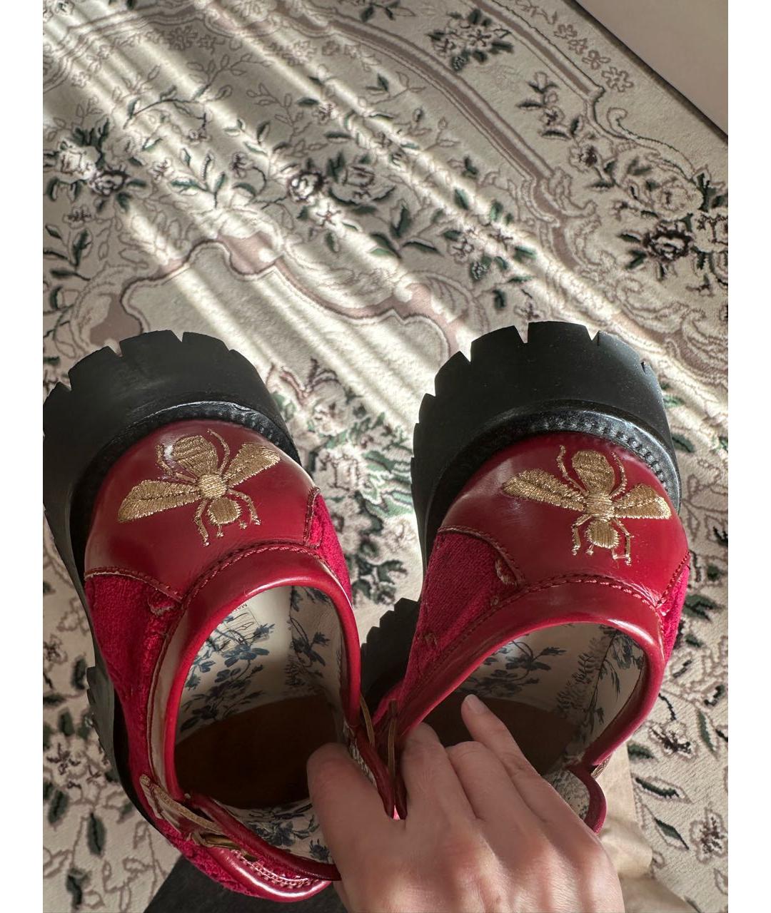 GUCCI Бордовые замшевые лоферы, фото 8