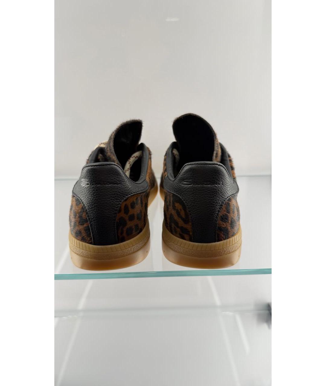 SANTONI Коричневые кожаные кеды, фото 4