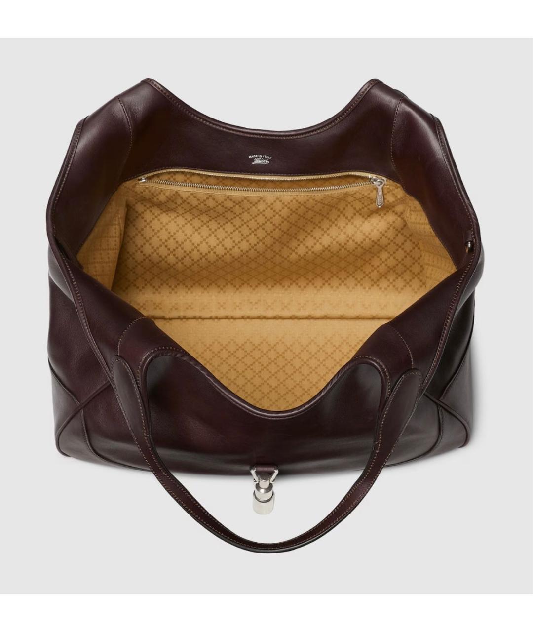 GUCCI Коричневая кожаная сумка тоут, фото 5