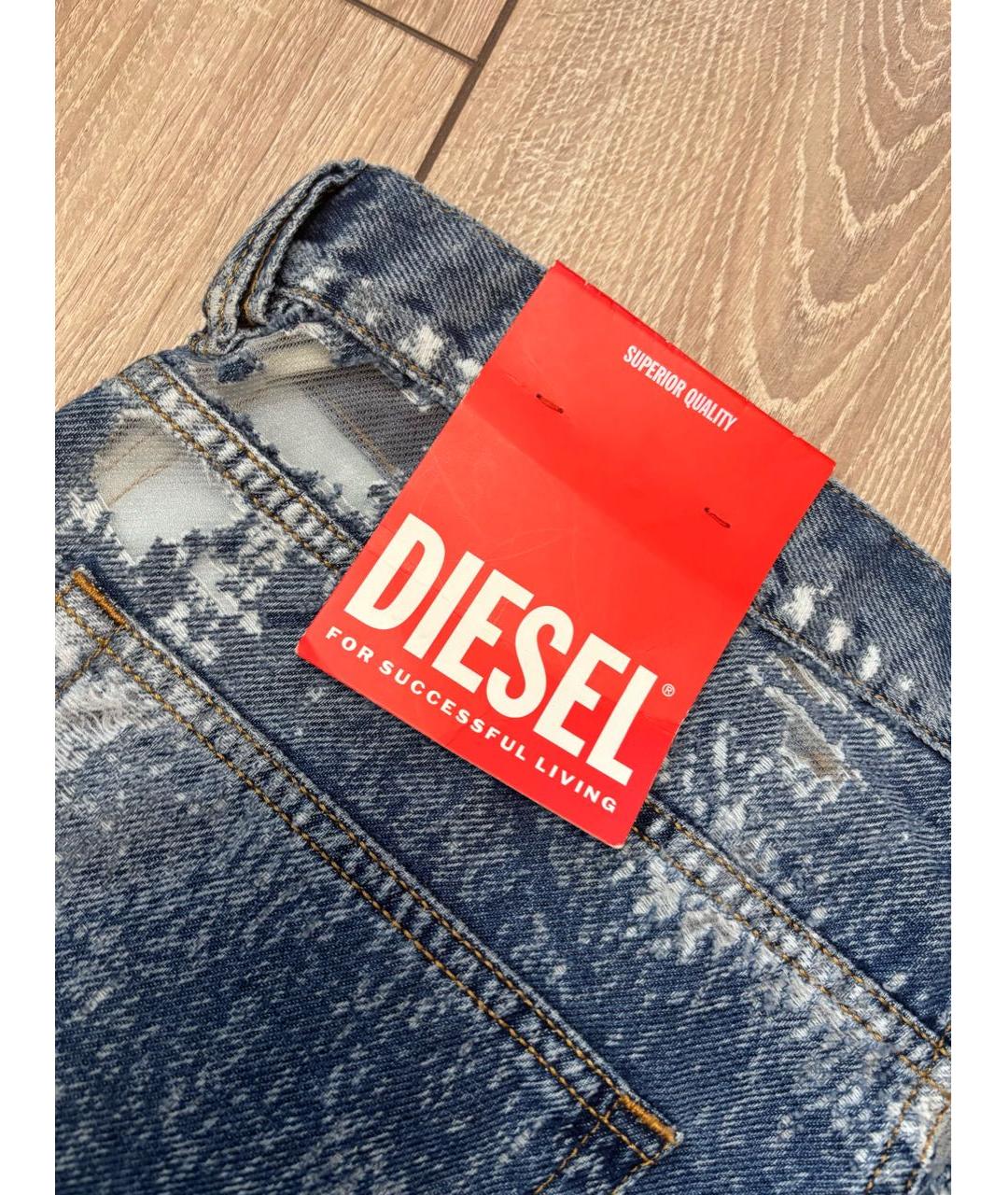DIESEL Синие хлопковые прямые джинсы, фото 6