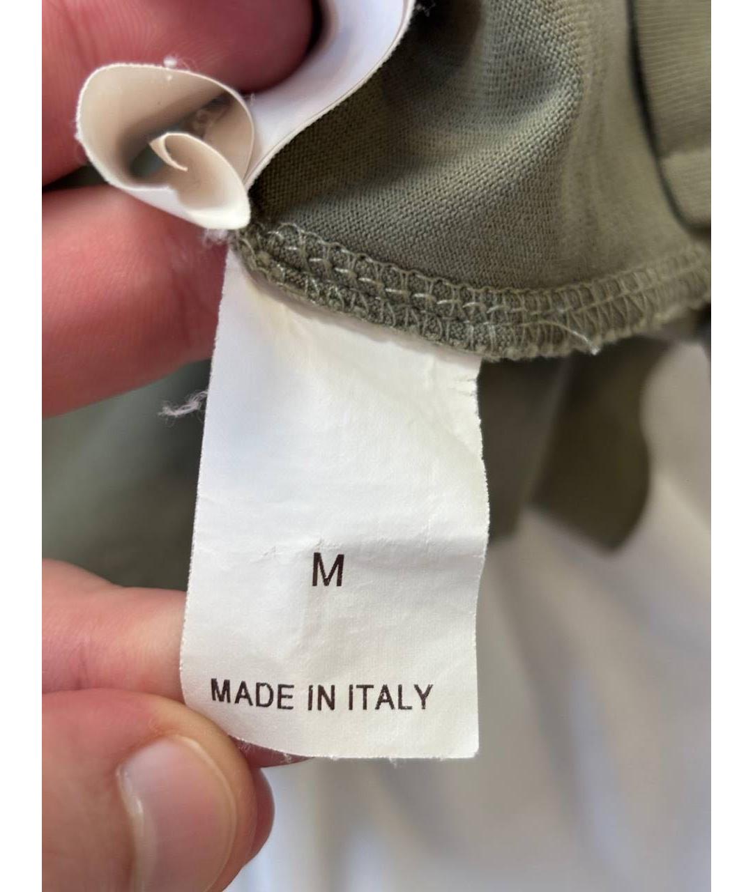BRUNELLO CUCINELLI Зеленая хлопковая футболка, фото 4