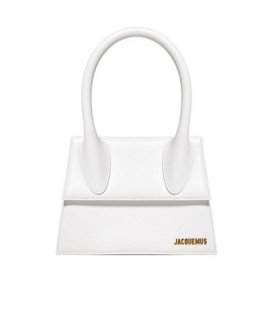 JACQUEMUS Белая кожаная сумка через плечо, фото 3