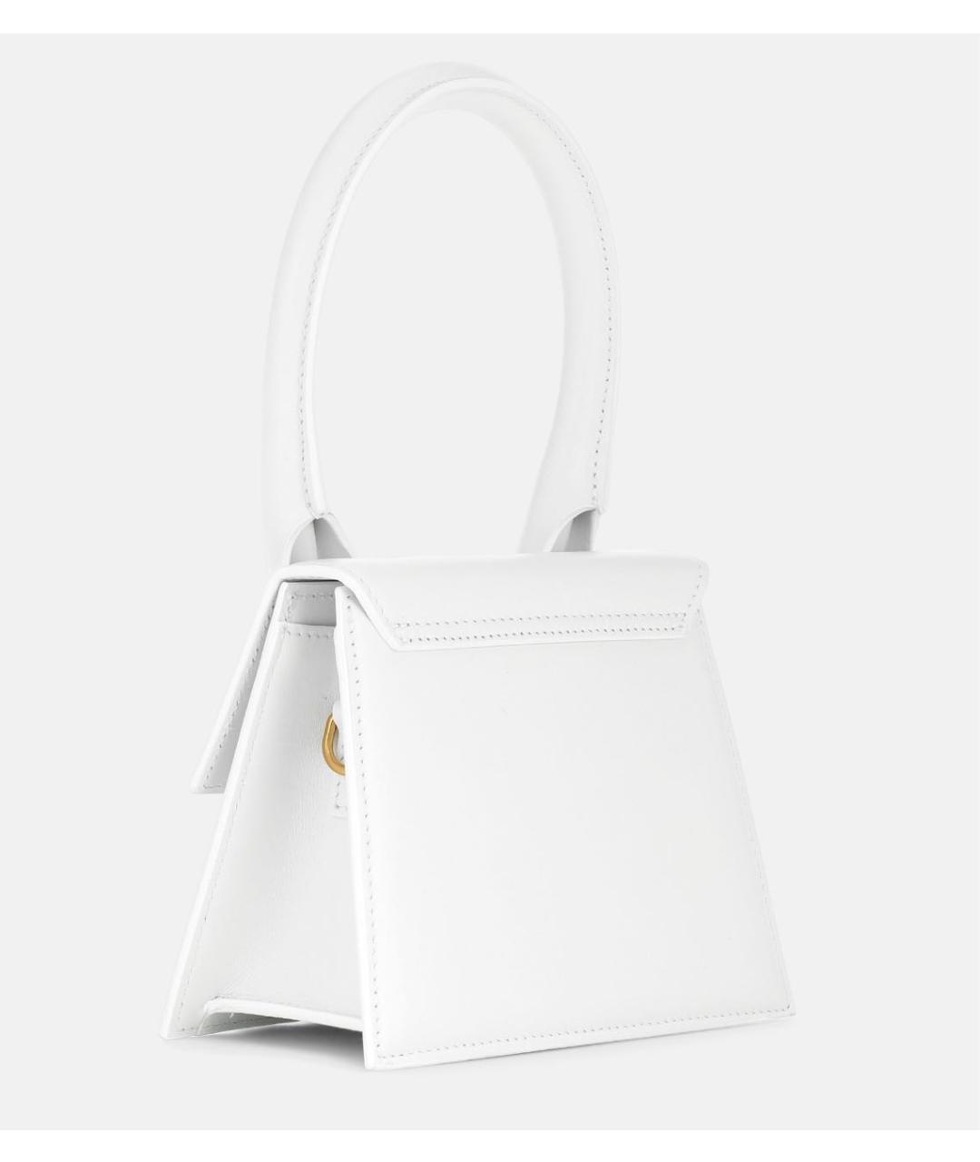JACQUEMUS Белая кожаная сумка через плечо, фото 2