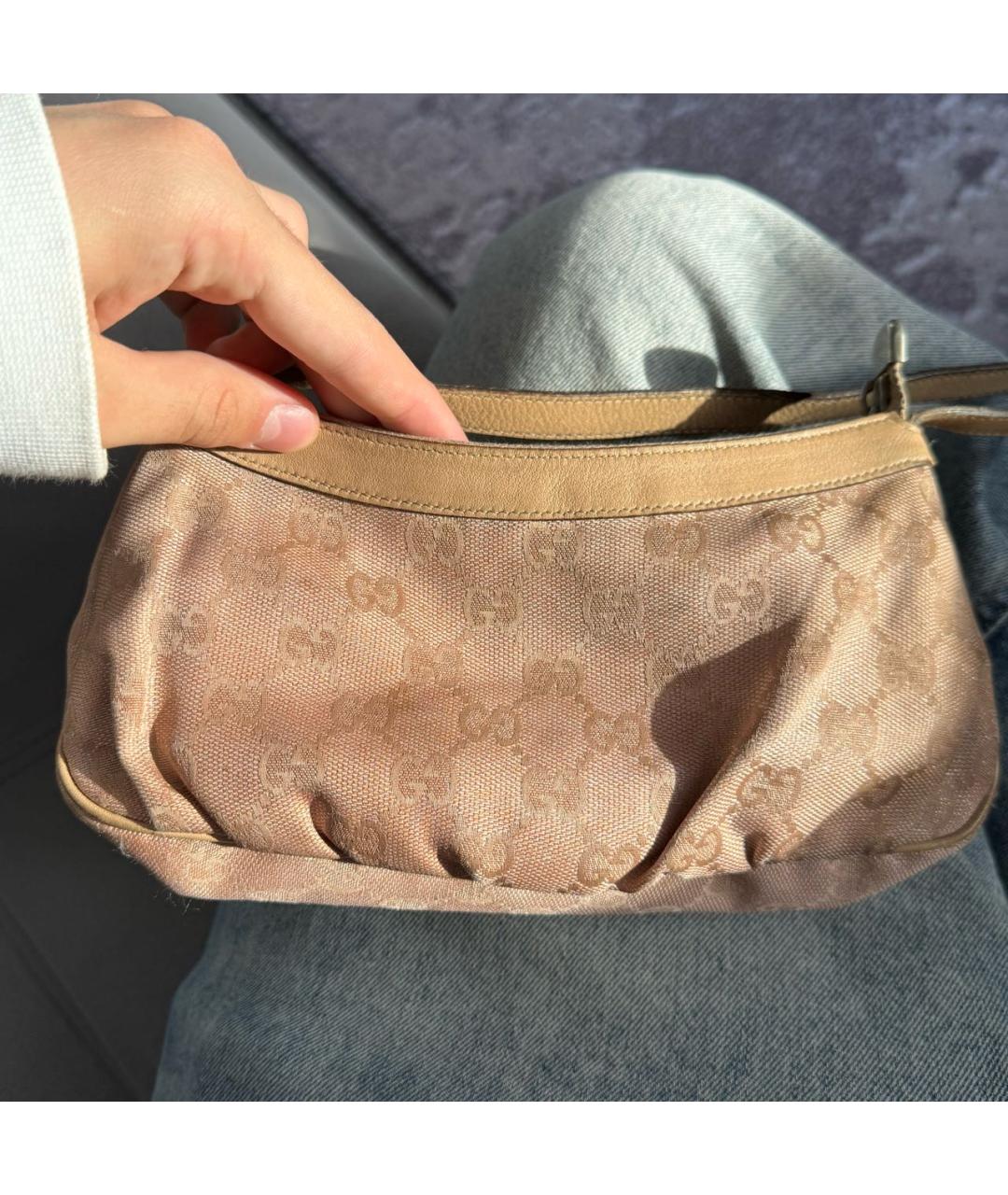 GUCCI Розовая жаккардовая сумка с короткими ручками, фото 3