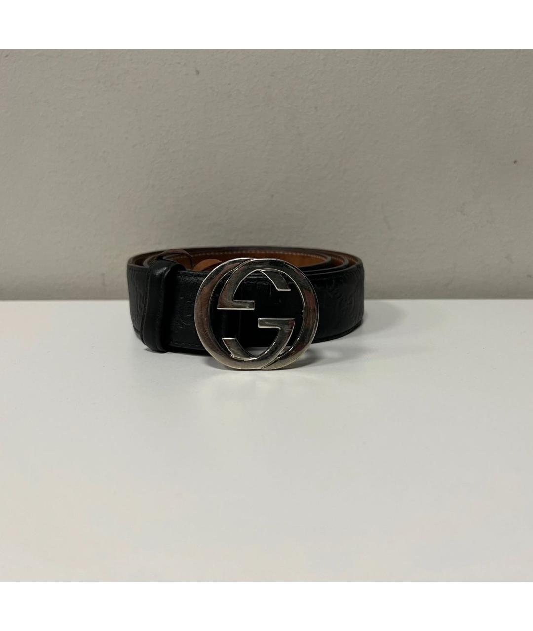 GUCCI Черный кожаный ремень, фото 2