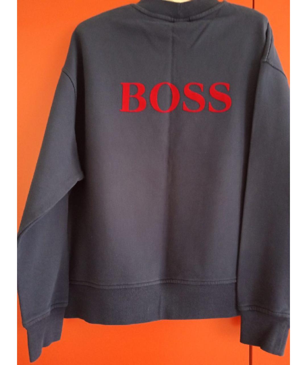 HUGO BOSS Синий хлопковый джемпер / свитер, фото 4