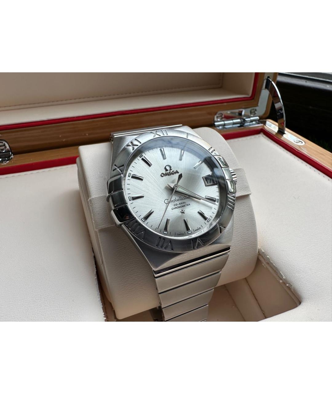 OMEGA Серебряные стальные часы, фото 5