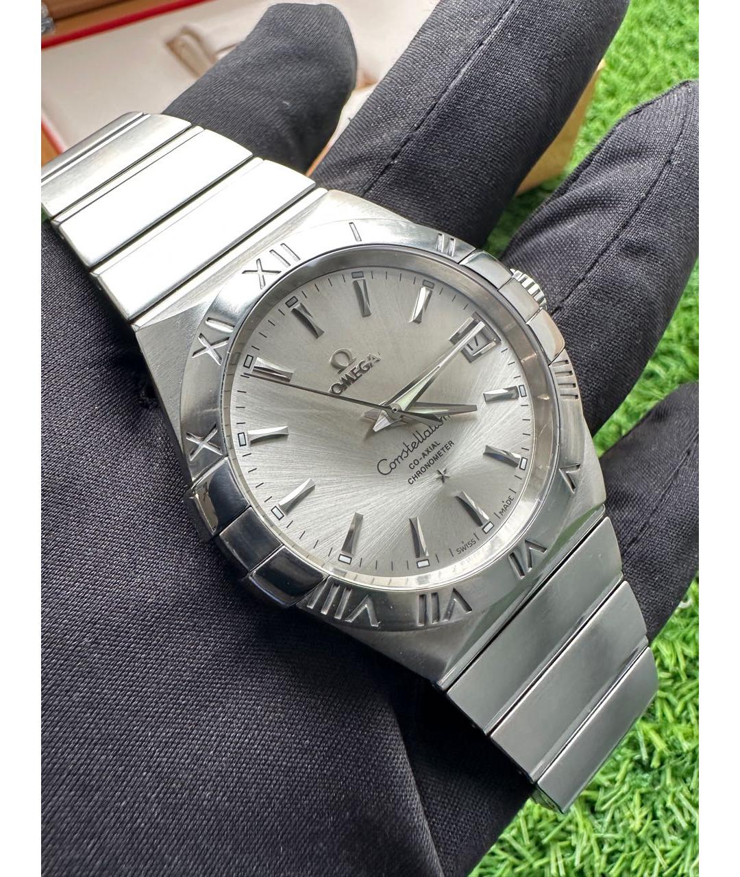 OMEGA Серебряные стальные часы, фото 6