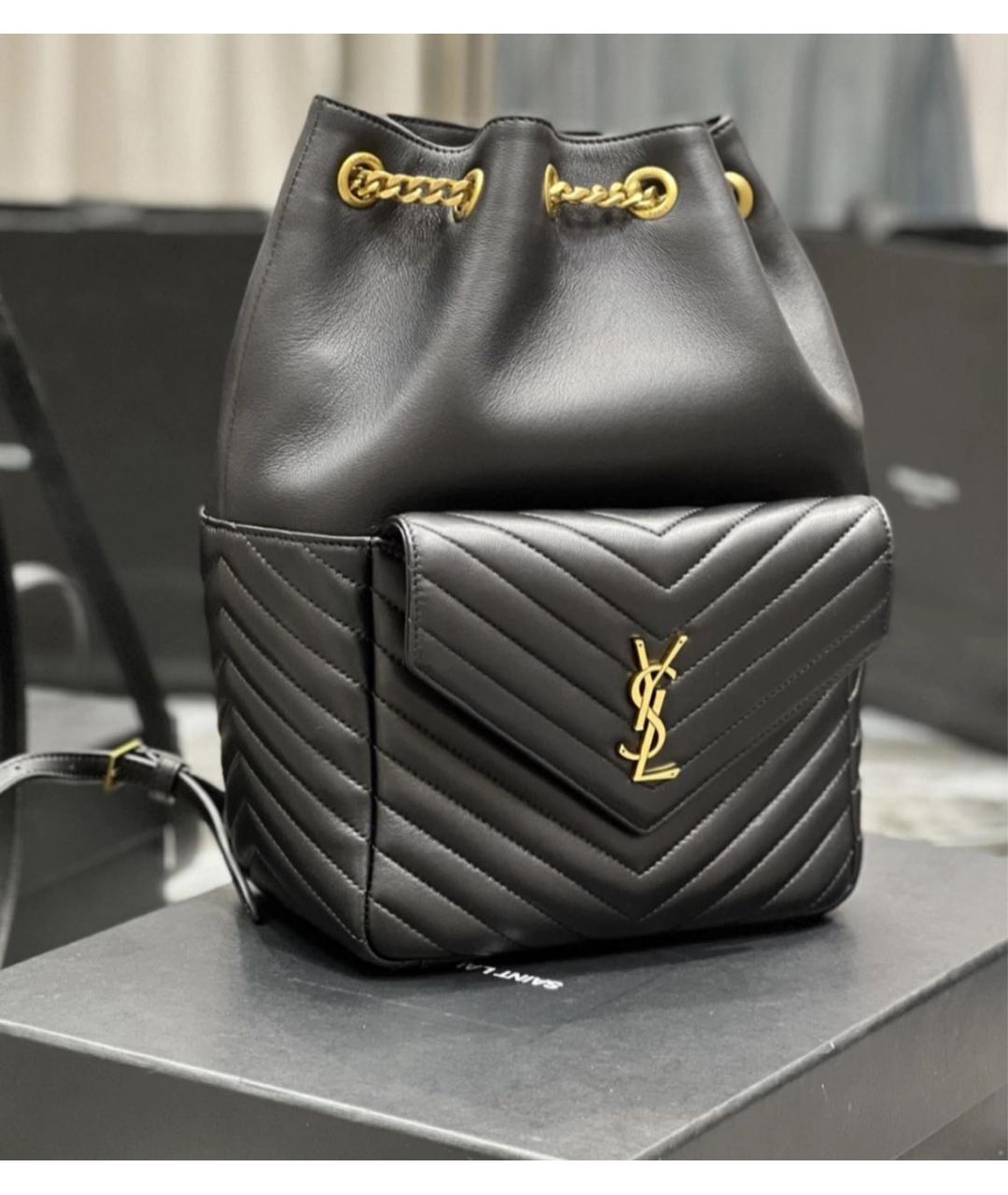 SAINT LAURENT Черная кожаная сумка через плечо, фото 3