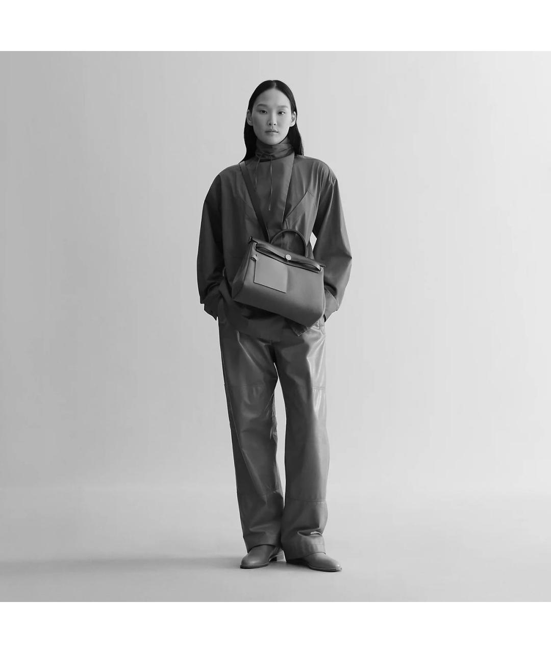 HERMES Черная сумка через плечо из канвы, фото 7