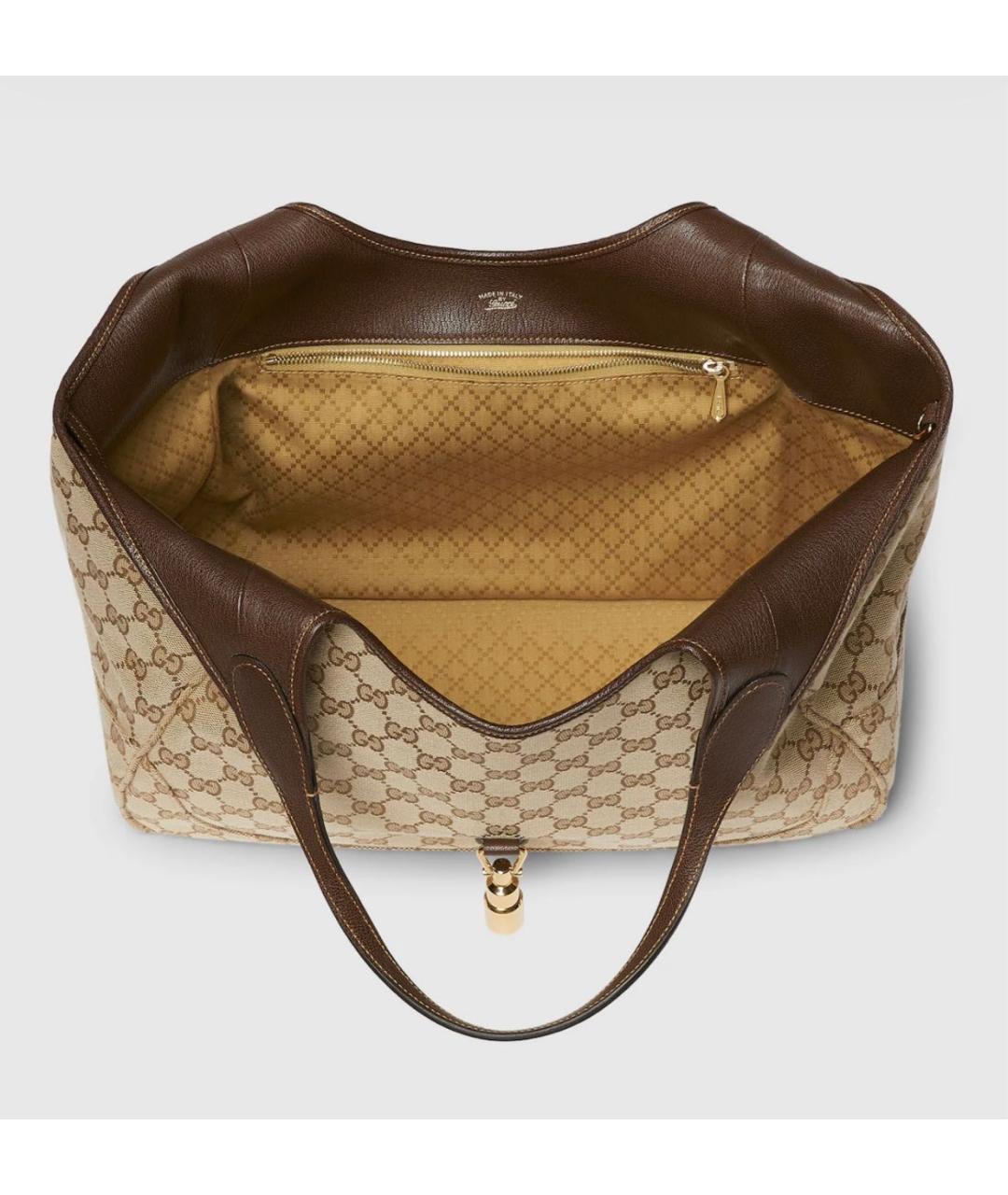 GUCCI Бежевая сумка тоут из канвы, фото 6