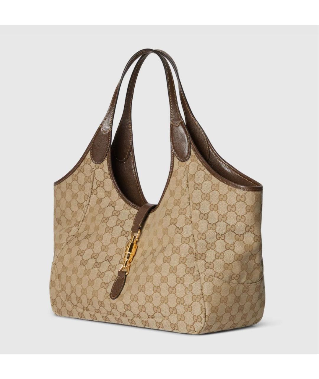 GUCCI Бежевая сумка тоут из канвы, фото 2