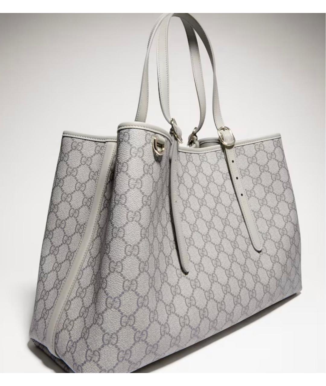 GUCCI Серая сумка тоут из канвы, фото 2