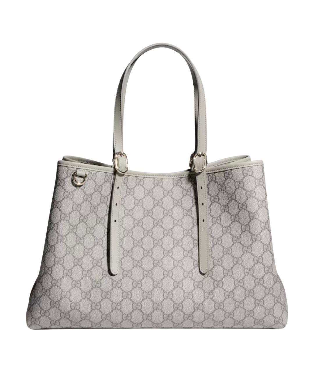 GUCCI Серая сумка тоут из канвы, фото 1