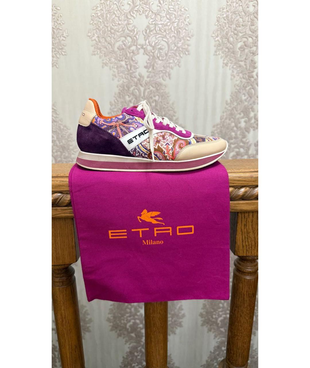 ETRO Мульти кожаные кроссовки, фото 8