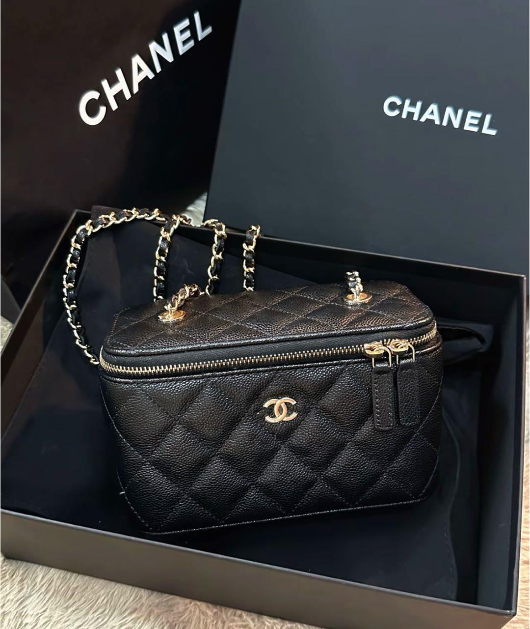 CHANEL Черная кожаная сумка через плечо, фото 3