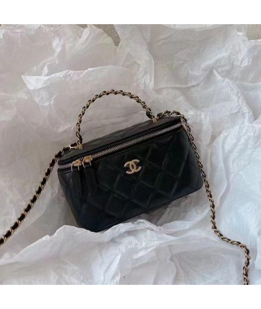 CHANEL Черная кожаная сумка через плечо, фото 4