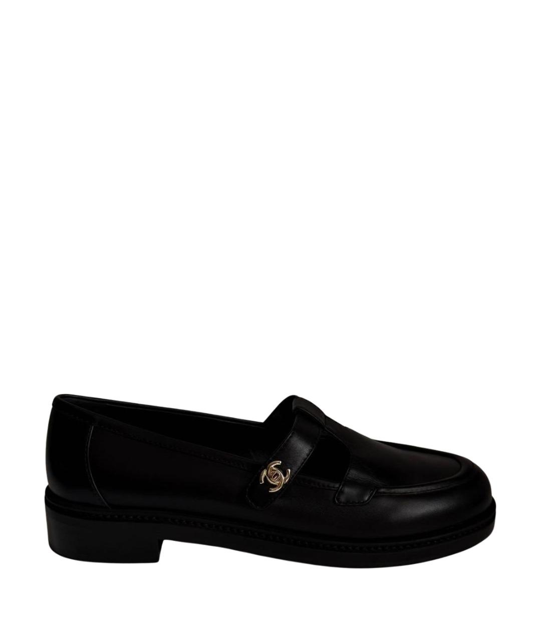 CHANEL Черные кожаные лоферы, фото 1