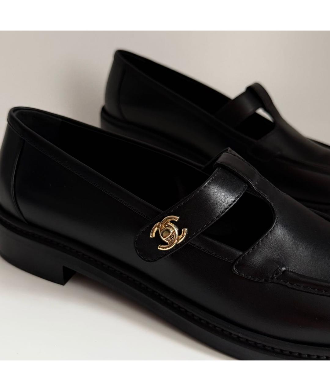 CHANEL Черные кожаные лоферы, фото 5