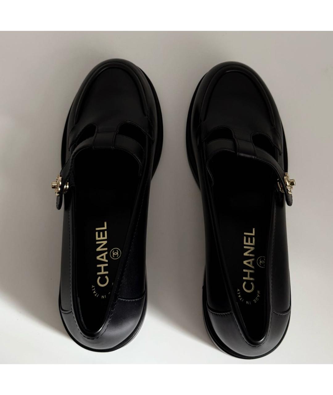 CHANEL Черные кожаные лоферы, фото 3