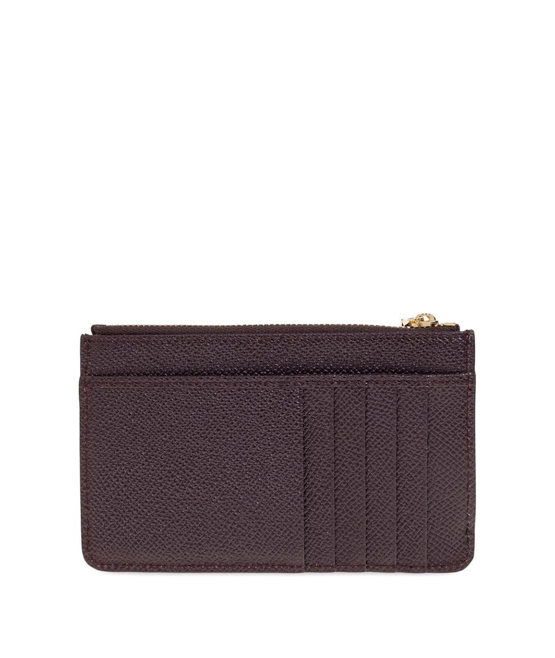 DOLCE&GABBANA Бордовый кожаный кошелек, фото 2