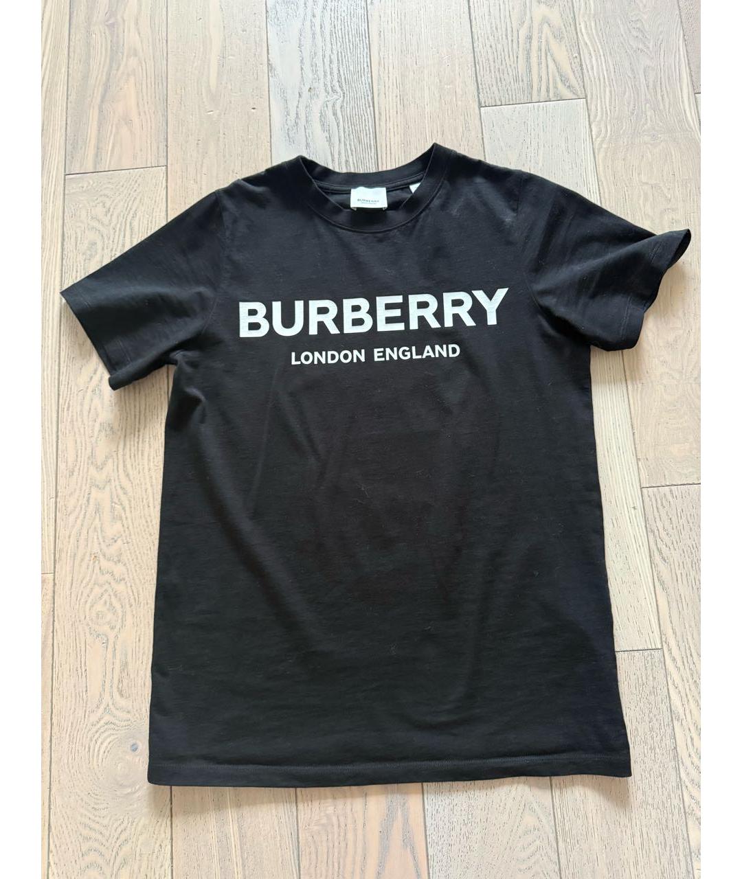 BURBERRY Черная хлопковая детская футболка, фото 7